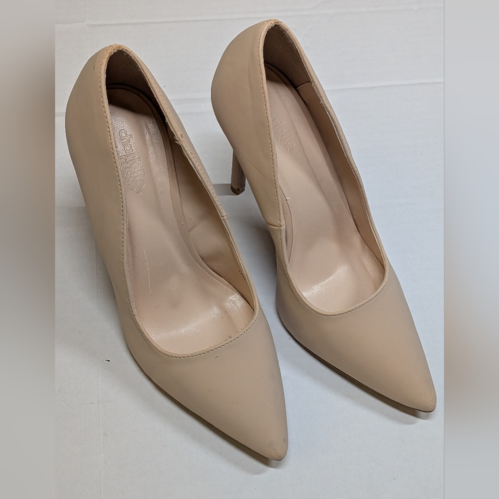 Charlotte Russe Nude Pointed Pump Heels Size 8